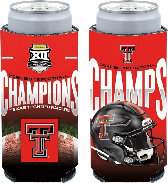 Texas Tech University Red Raiders Football 2025 Conference Champions Slim Can Cooler