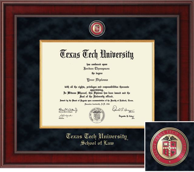 Texas Tech University School of Law 13x17 Diploma Frame