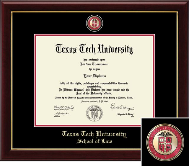 Texas Tech University School of Law 13x17 Diploma Frame