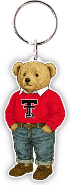 Texas Tech University Teddy Bear Keychain