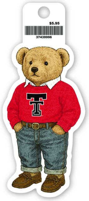 Texas Tech University Teddy Bear Vinyl Sticker
