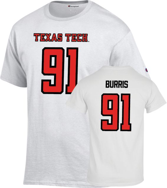 Texas Tech Football T Shirt Burris - 91 - ONLINE ONLY