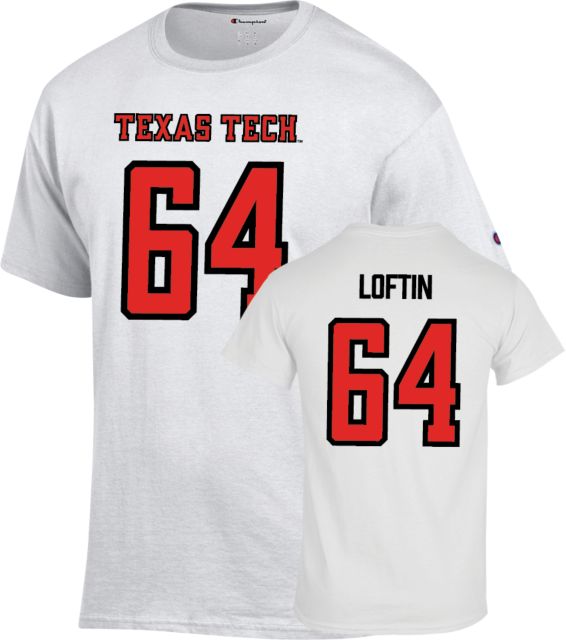 Texas Tech Football T Shirt Loftin - 64 - ONLINE ONLY