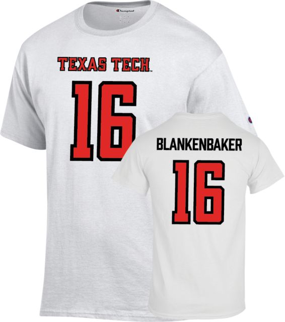 Texas Tech Football T Shirt Blankenbaker - 16 - ONLINE ONLY