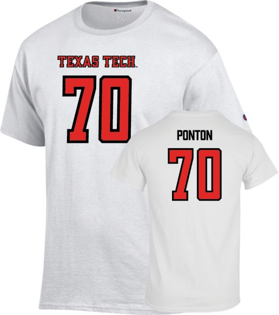 Texas Tech Football T-Shirt Jacob Ponton - 70 - ONLINE ONLY