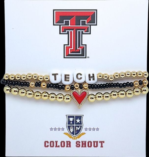 Texas Tech University Love Stack Bracelet Set