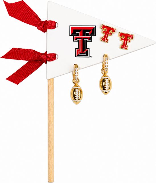 Texas Tech University Football Logo Stud Earrings
