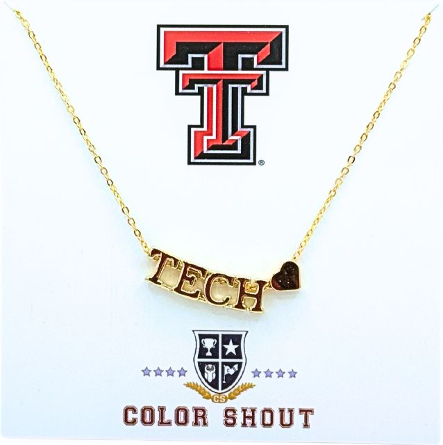 Texas Tech University Love My College Heart Necklace