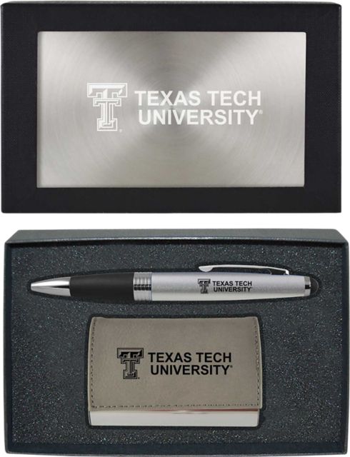 Texas Tech University Business Card Holder & Pen Set