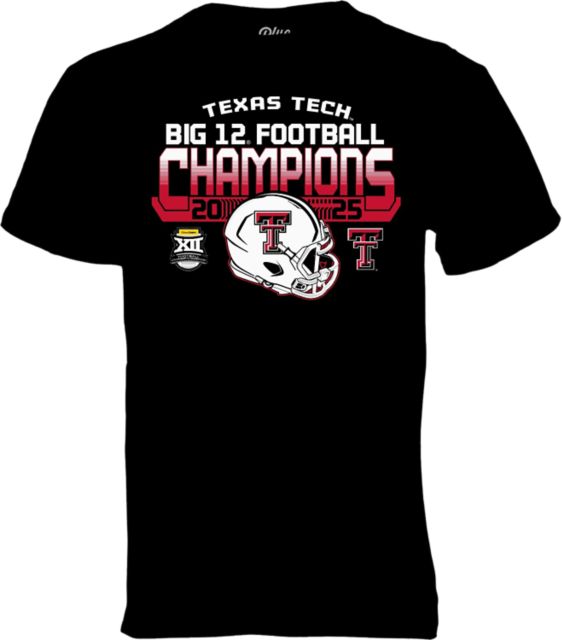 Texas Tech University Red Raiders Football 2025 Big 12 Champions Short Sleeve T-Shirt