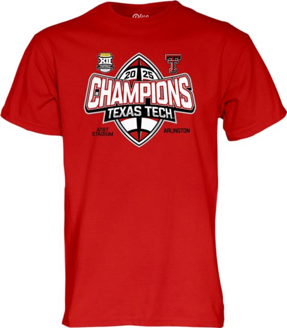 Texas Tech University Red Raiders Football 2025 Big 12 Champions Short Sleeve T-Shirt