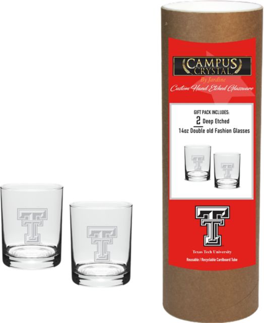 Texas Tech University 14 oz. Double Old Fashion Glass - Set of 2