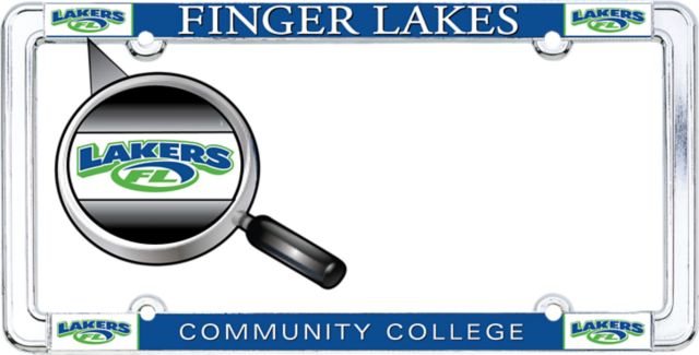 Finger Lakes Community College Thin Dome License Plate Frame