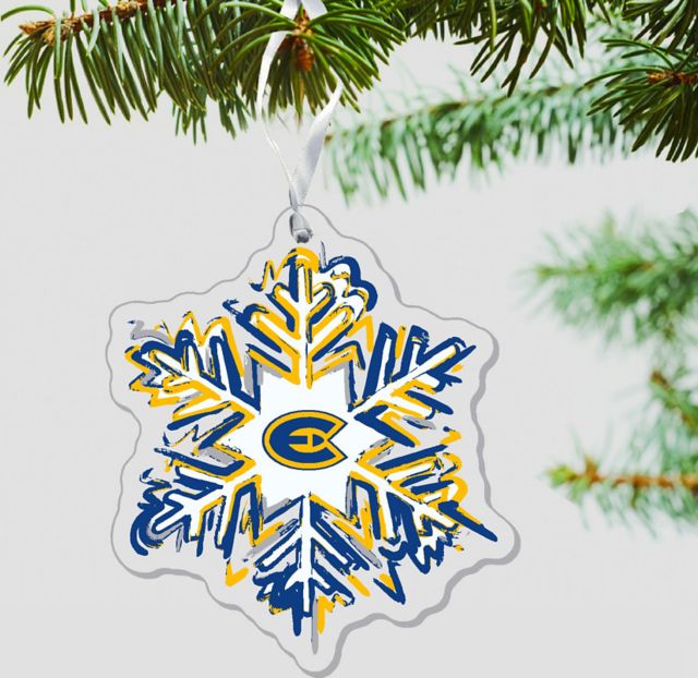 University of Wisconsin Eau Claire Snowflake 3'' x 4'' Etched Ornament