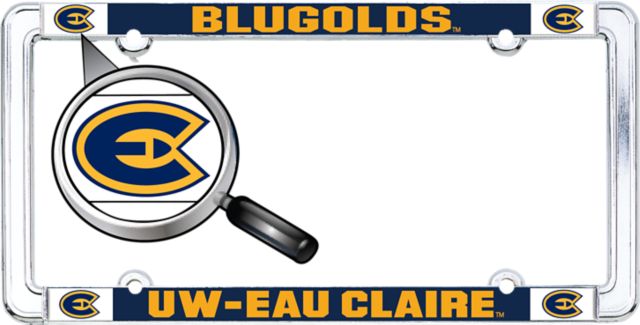 University of Wisconsin Eau Claire Blugolds Thin Dome License Plate Frame