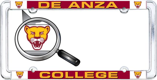 De Anza College Thin Dome License Plate Frame