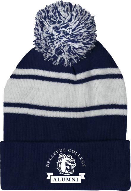 Bellevue College Bellevue Two Tone Knit Pom Beanie w/Cuff Bellevue College Alumni Arched - ONLINE ONLY