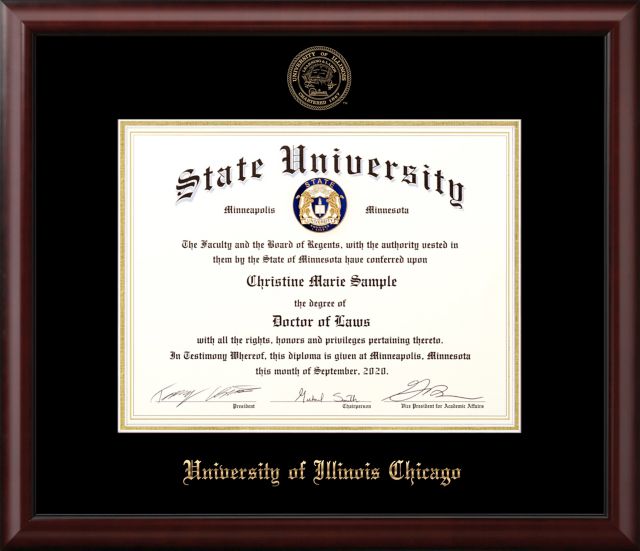 University of Illinois Chicago Mahogany Scholar Diploma Frame