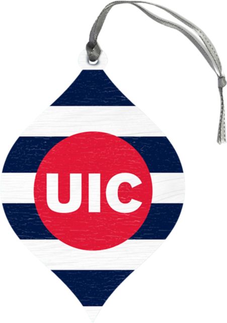 University of Illinois Chicago Teardrop Ornament