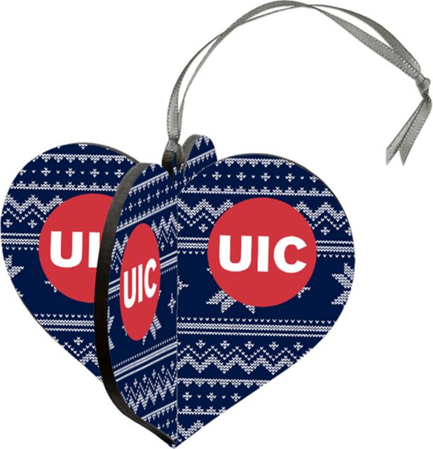 University of Illinois Chicago 3D Heart Ornament