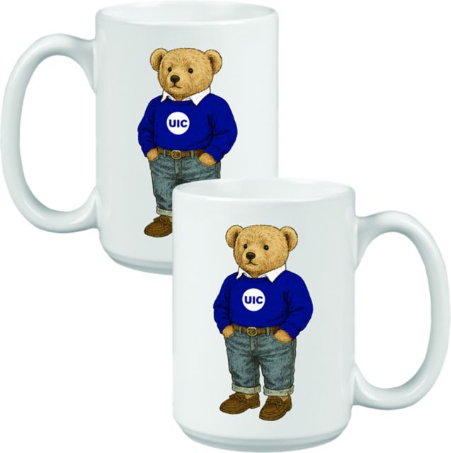 University of Illinois Chicago 15 oz. Teddy Bear Mug