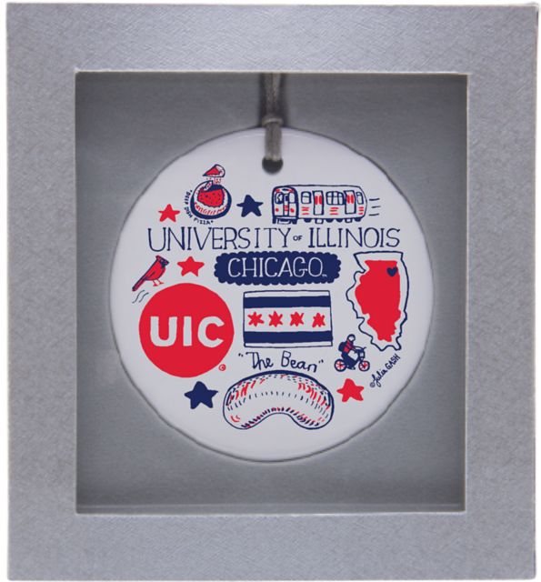 University of Illinois Chicago Julia Gash Ceramic Circle Ornament