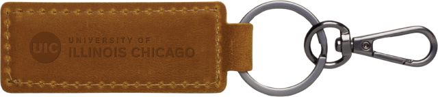 University of Illinois Chicago Leather Keychain