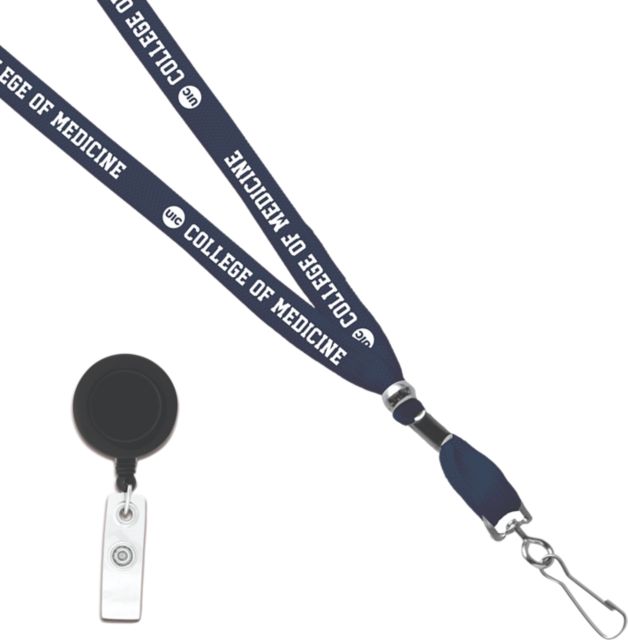 University of Illinois Chicago Card Clamp Lanyard
