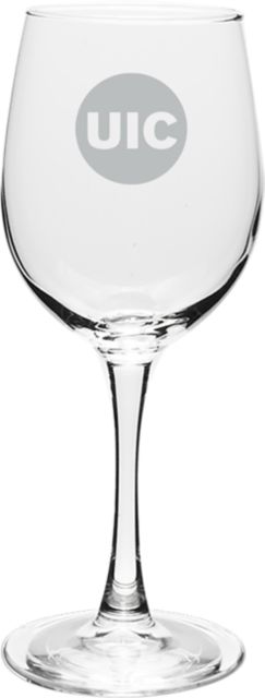 University of Illinois Chicago 12 oz. Wine Glass