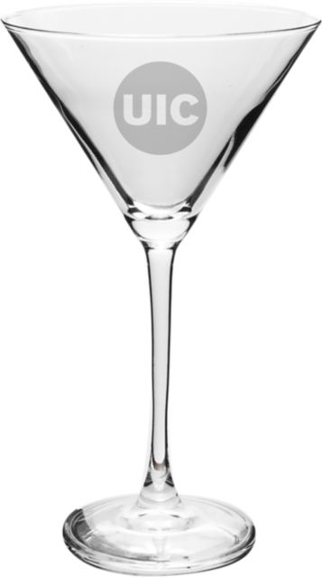 University of Illinois Chicago 10 oz Martini Glass