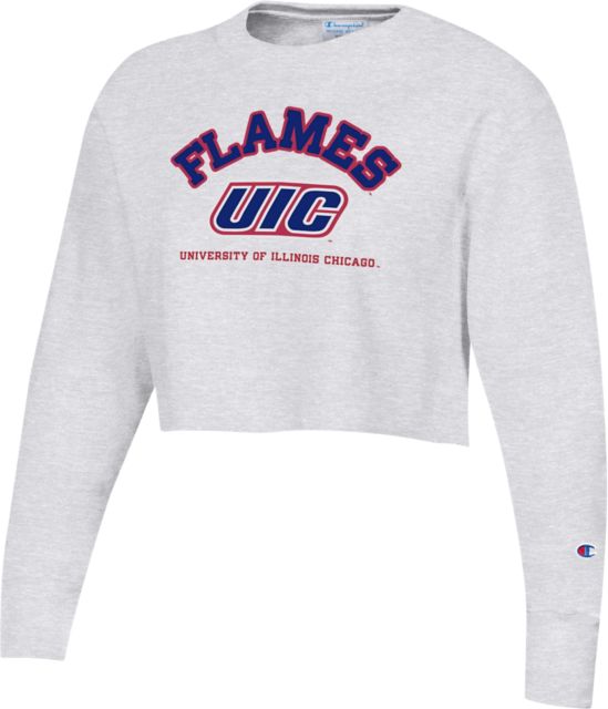 University of Illinois Chicago Flames Women's Reverse Weave Crop Crewneck Sweatshirt