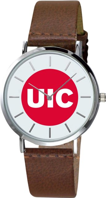 University of Illinois Chicago 40mm Men's Leather Watch