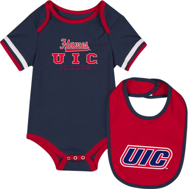 University of Illinois Chicago Infant's Flames Bodysuit Bib Set
