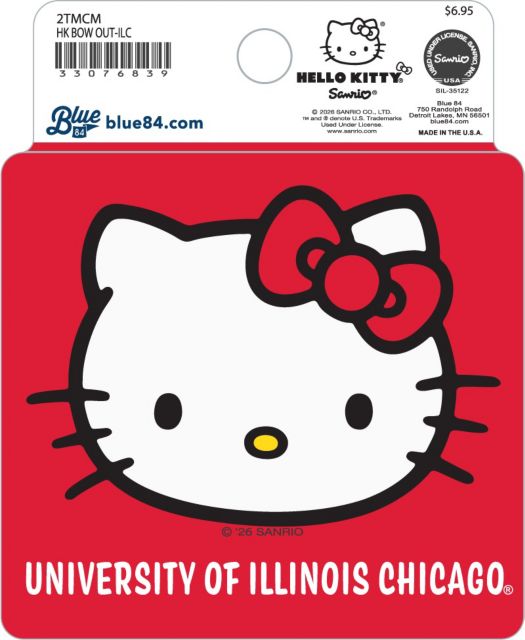 University of Illinois Chicago Hello Kitty Full Size Sticker