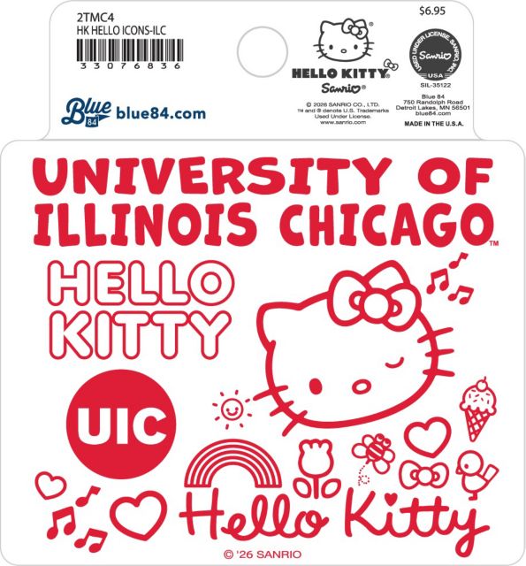 University of Illinois Chicago Hello Kitty Full Size Sticker