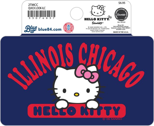 University of Illinois Chicago Hello Kitty Full Size Sticker