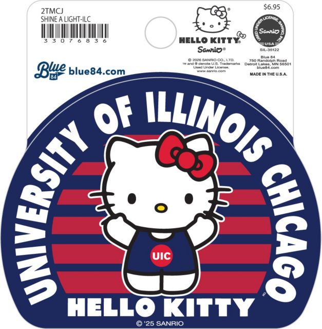 University of Illinois Chicago Hello Kitty Full Size Sticker