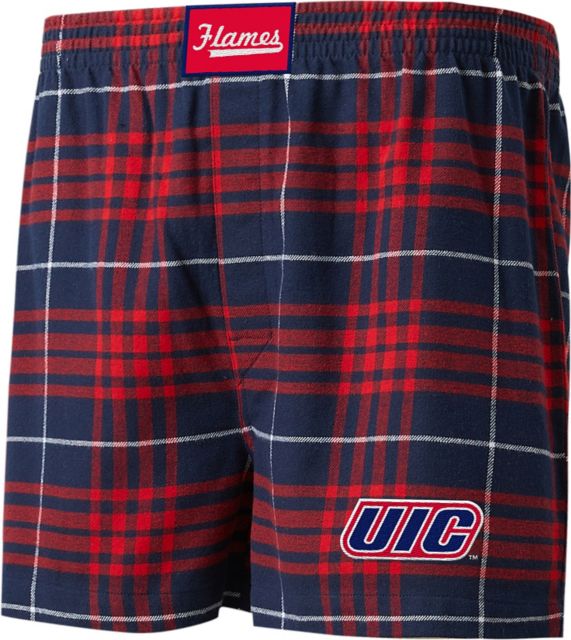 University of Illinois Chicago Flames Flannel Boxer Shorts