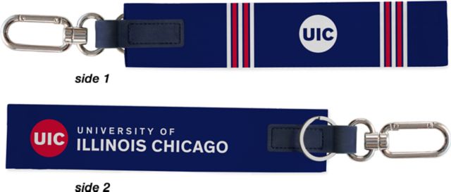 University of Illinois Chicago Flames Carabiner Strap Keychain