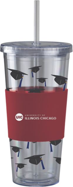 University of Illinois Chicago Acrylic Tumbler with Straw
