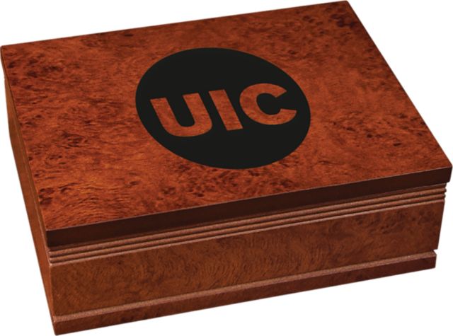 University of Illinois Chicago Burlwood Finished Box