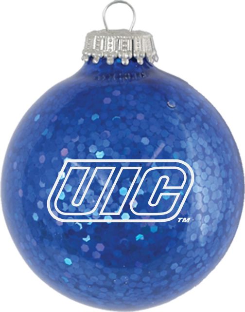 University of Illinois Chicago Flames Sparkle Ball Ornament