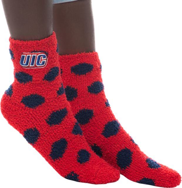 University of Illinois Chicago Fuzzy Dot Socks