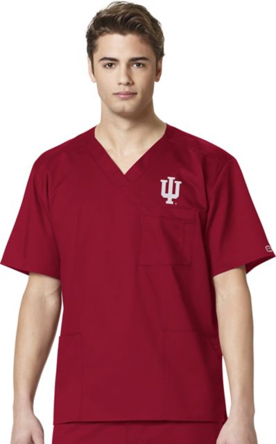 Indiana University Hoosiers Men's V-Neck Scrub Top 2XL-5XL
