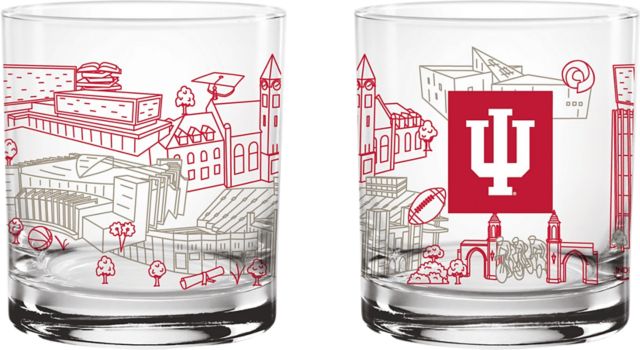 Indiana University Hoosiers 14 oz. Campus Line Rocks Glass