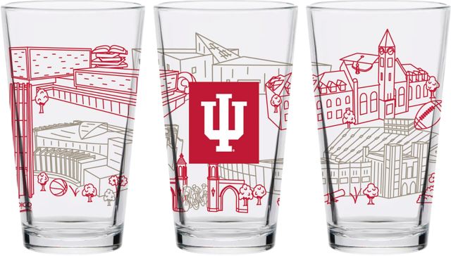 Indiana University Hoosiers 16 oz. Campus Line Pint Glass
