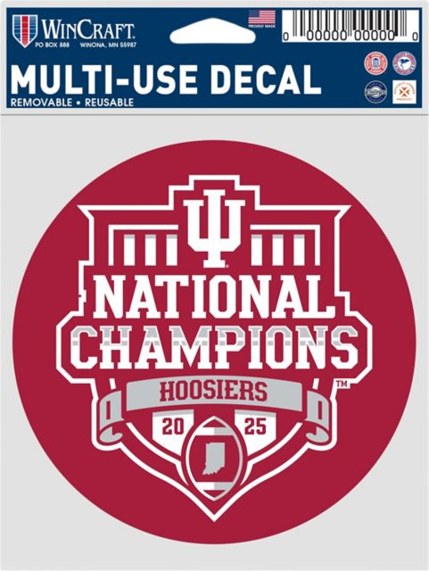 Indiana University Hoosiers Football 2025 National Champions 3.75 x 5 Decal
