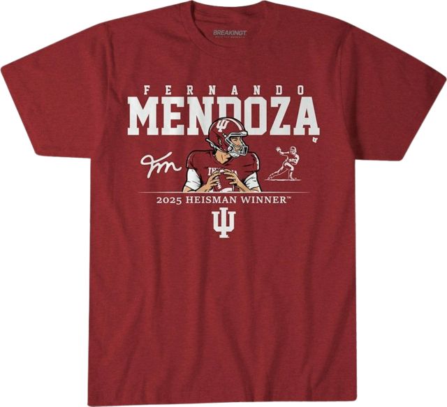 Indiana University Hoosiers Football Fernando Mendoza Heisman Winner Short Sleeve T-Shirt