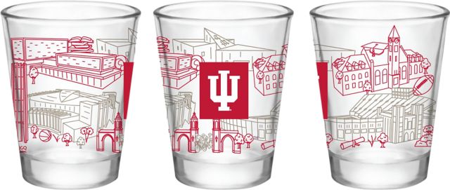 Indiana University Hoosiers 2 oz. Campus Collector's Glass