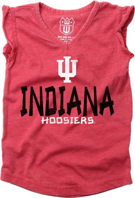 Indiana University Hoosiers Toddler Girls Ruffle Short Sleeve T-Shirt